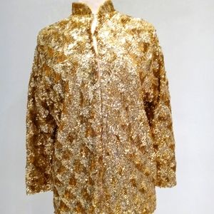Vintage Gold Sequined Jacket, 42